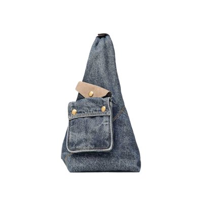 THE DENIM SUEDE CARGO SACK BAG